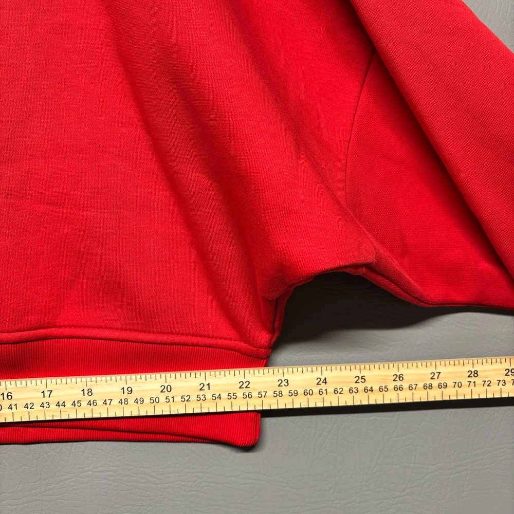 ✨Adidas Women's ESS CREW FL Red Sweatshirt Size L - Picture 9 of 11